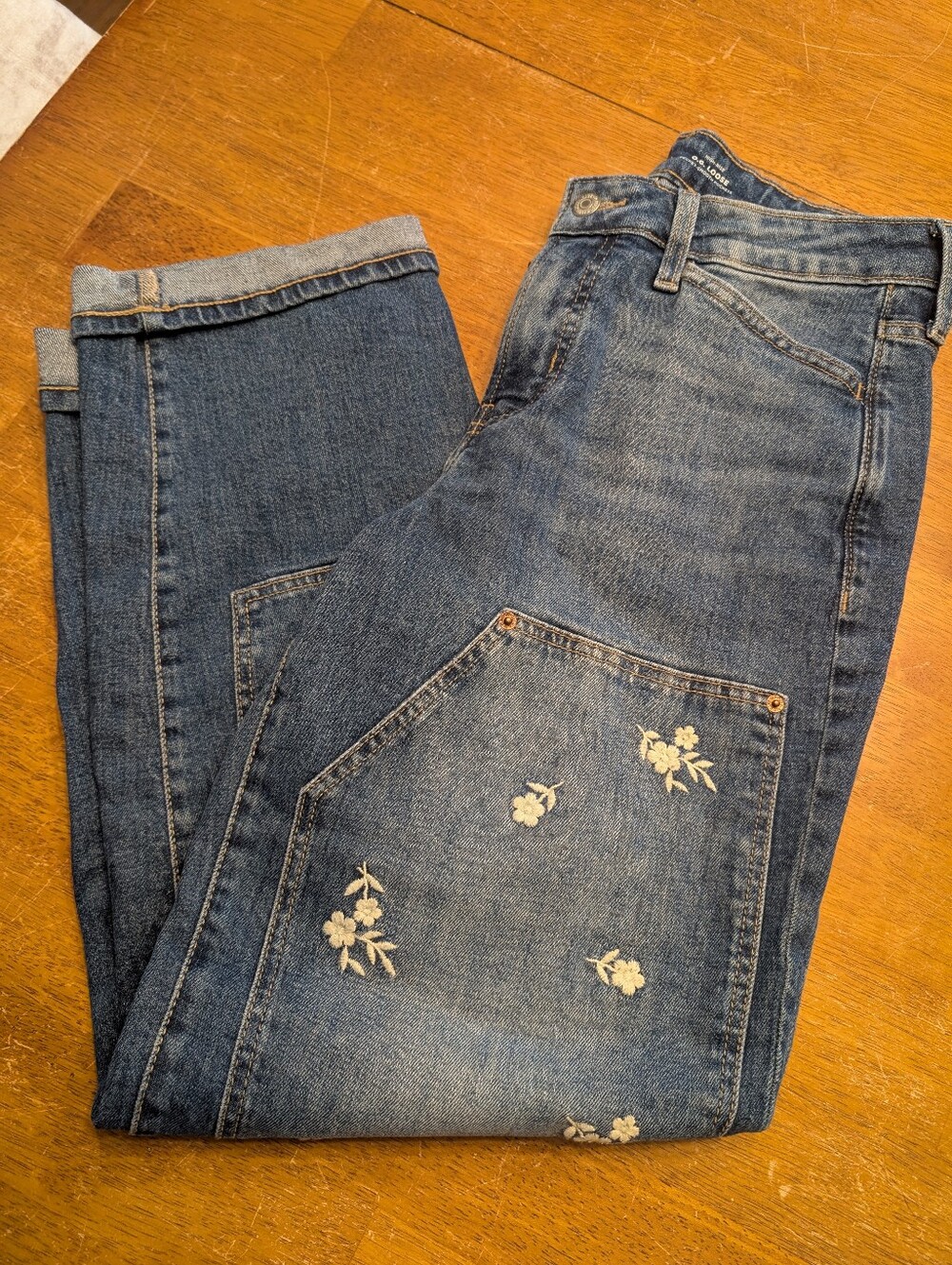 Embroidered high-waisted OG loose Old Navy jeans
